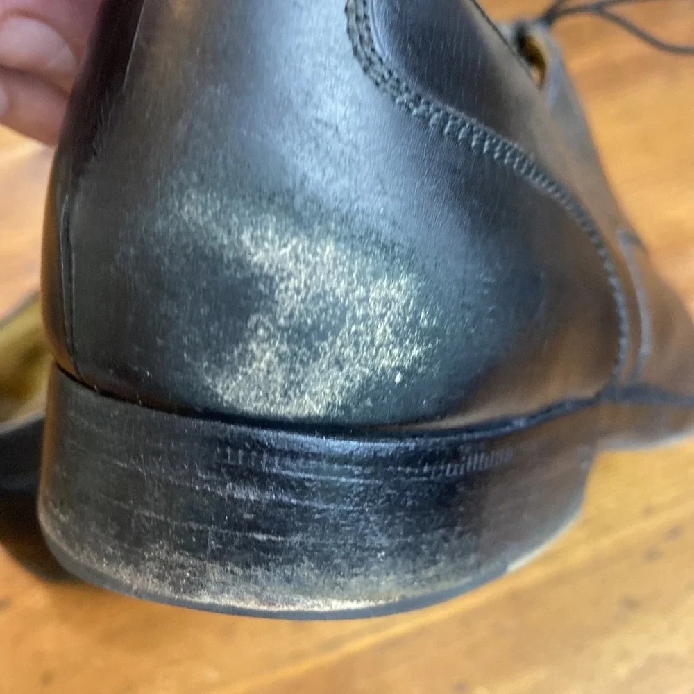 Cole Haan Dress Shoes Men's 10.5 D Black Leather Lace-up Cap-Toe Oxford Italy‎
